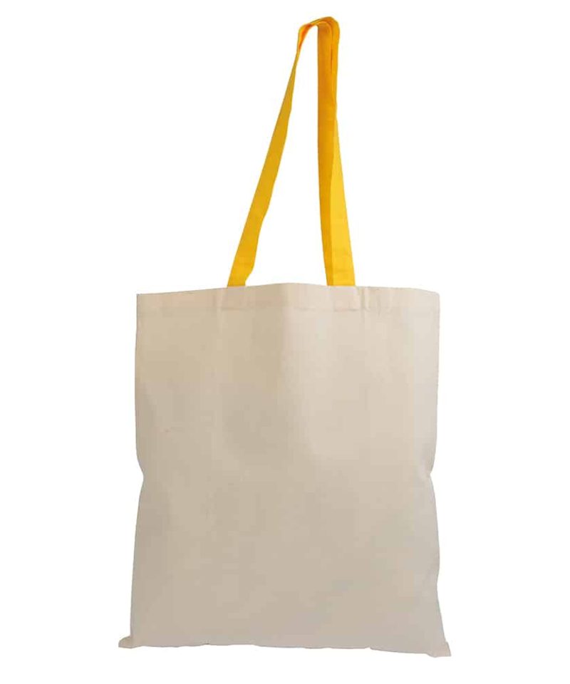 Shopper in cotone Naturale manici Lunghi colorati 16122 14 Shopper in cotone Naturale con manici colorati 16122 naturale:giallo