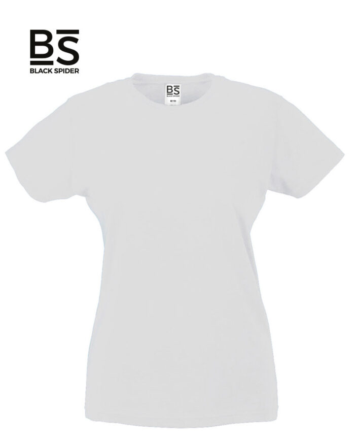T-shirt-Donna-Manica-Corta-150g-Black-Spider-BSW150-Bianco