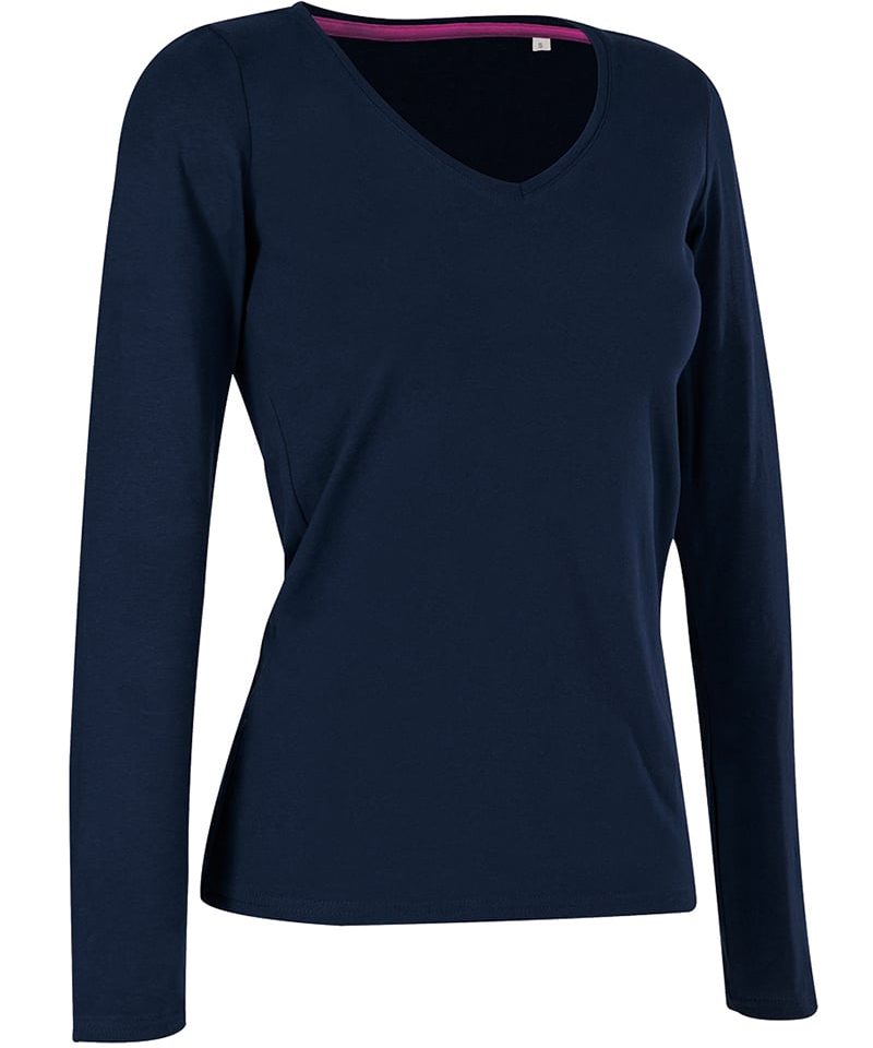 T-shirt Donna Manica Lunga Elasticizzata Collo V Stedman ST9720 10 T-shirt Donna Manica Lunga Elasticizzata Collo V Stedman ST9720 blu navy b