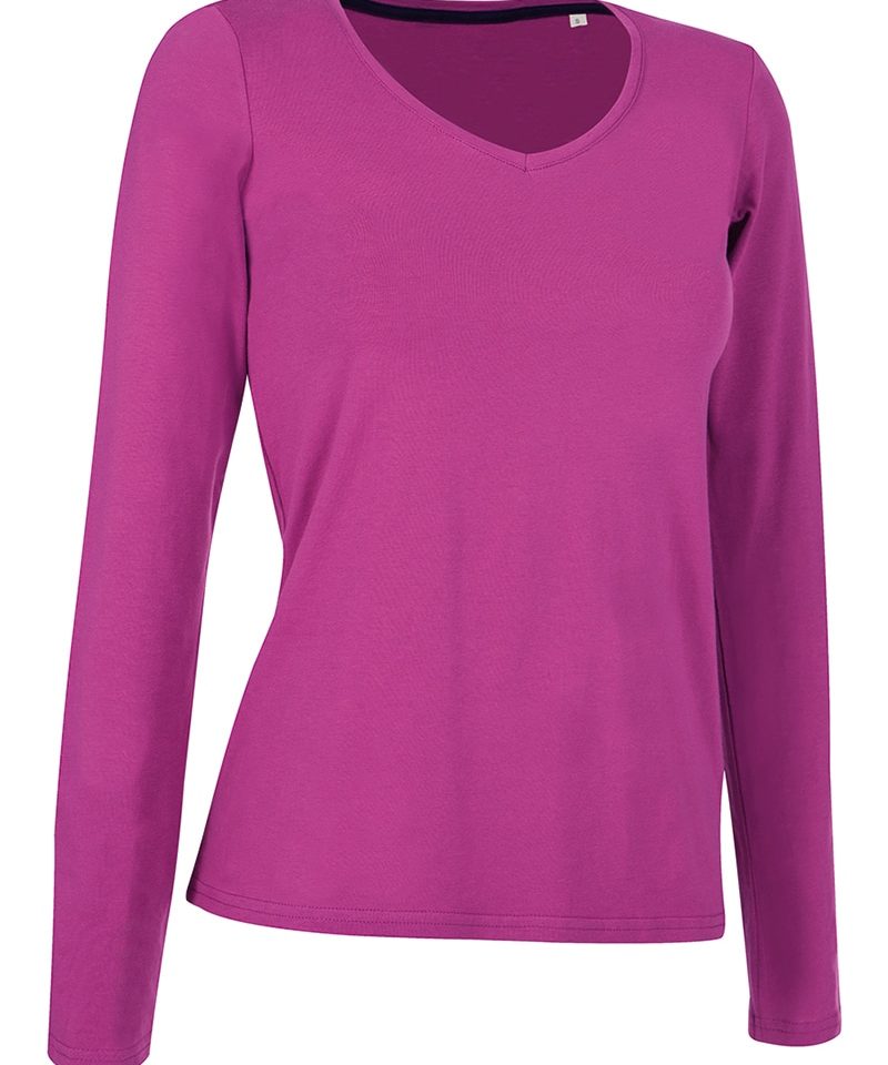 T-shirt Donna Manica Lunga Elasticizzata Collo V Stedman ST9720 9 T-shirt Donna Manica Lunga Elasticizzata Collo V Stedman ST9720 fucsia viola ciclamino b
