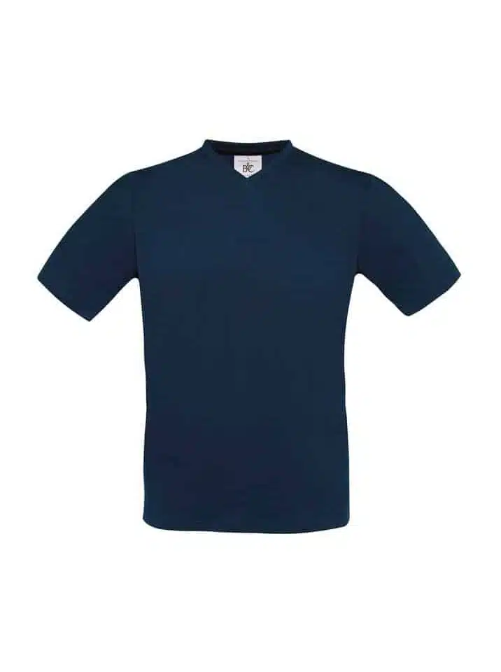 T-shirt Uomo Collo V B&C Collection BCTU006 blu navy