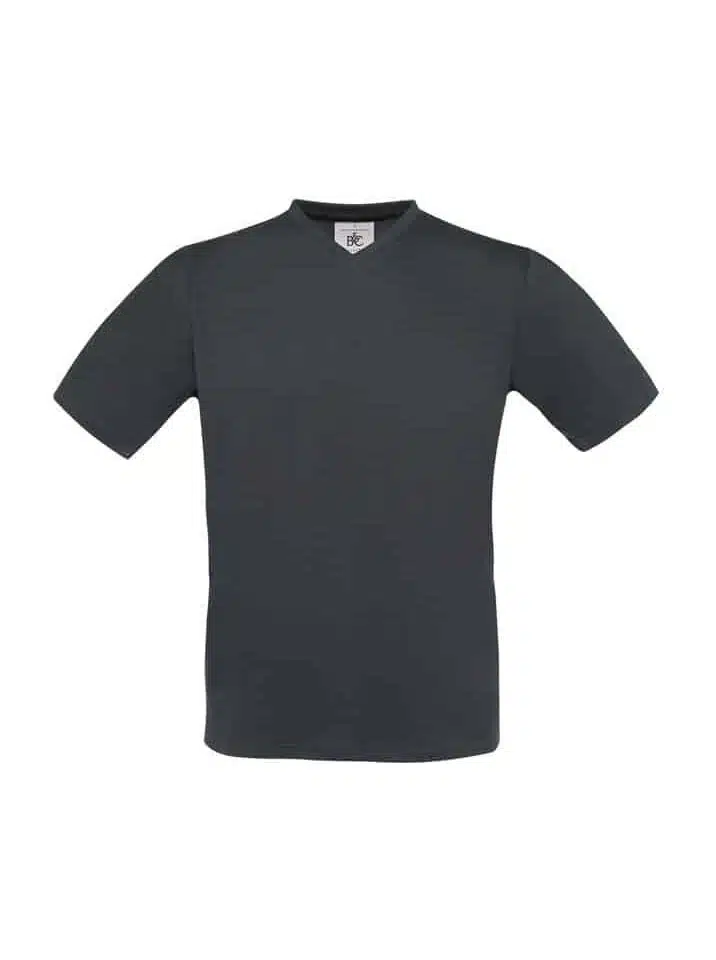 T-shirt Uomo Collo V B&C Collection BCTU006 grigio scuro