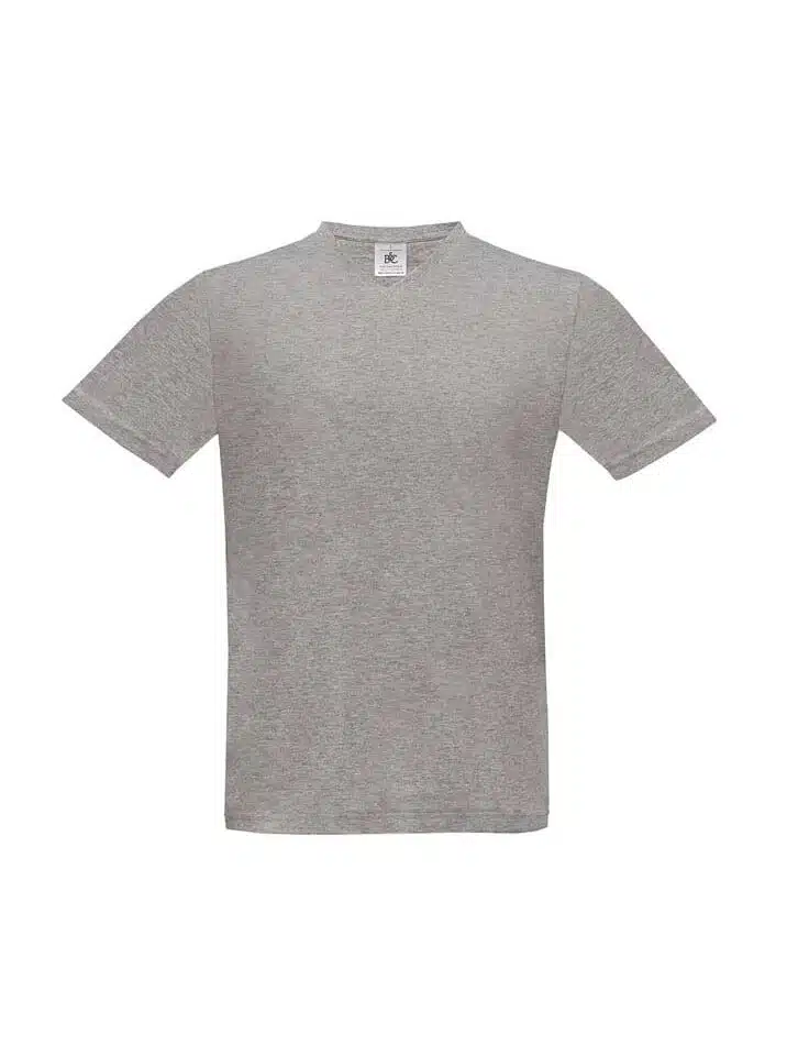T-shirt Uomo Collo V B&C Collection BCTU006 grigio