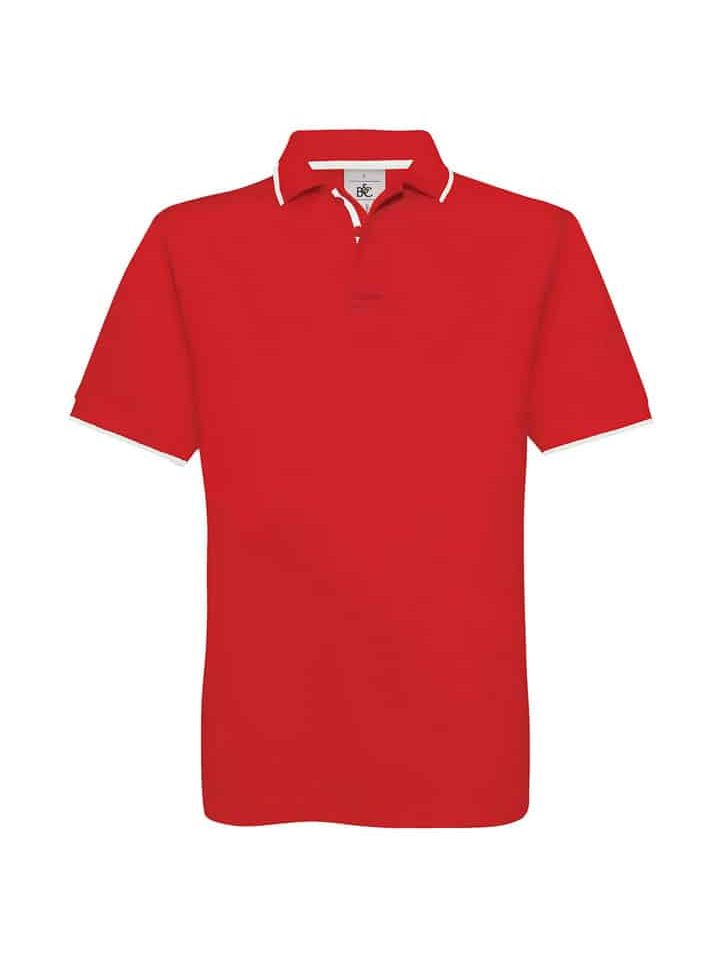 Polo Uomo Bicolore Manica Corta BC Collection BCPU413 7 Polo-Uomo-Manica-Corta-Riga-al-Collo-Safran-Sport-BCPU413-Rosso-Bianco