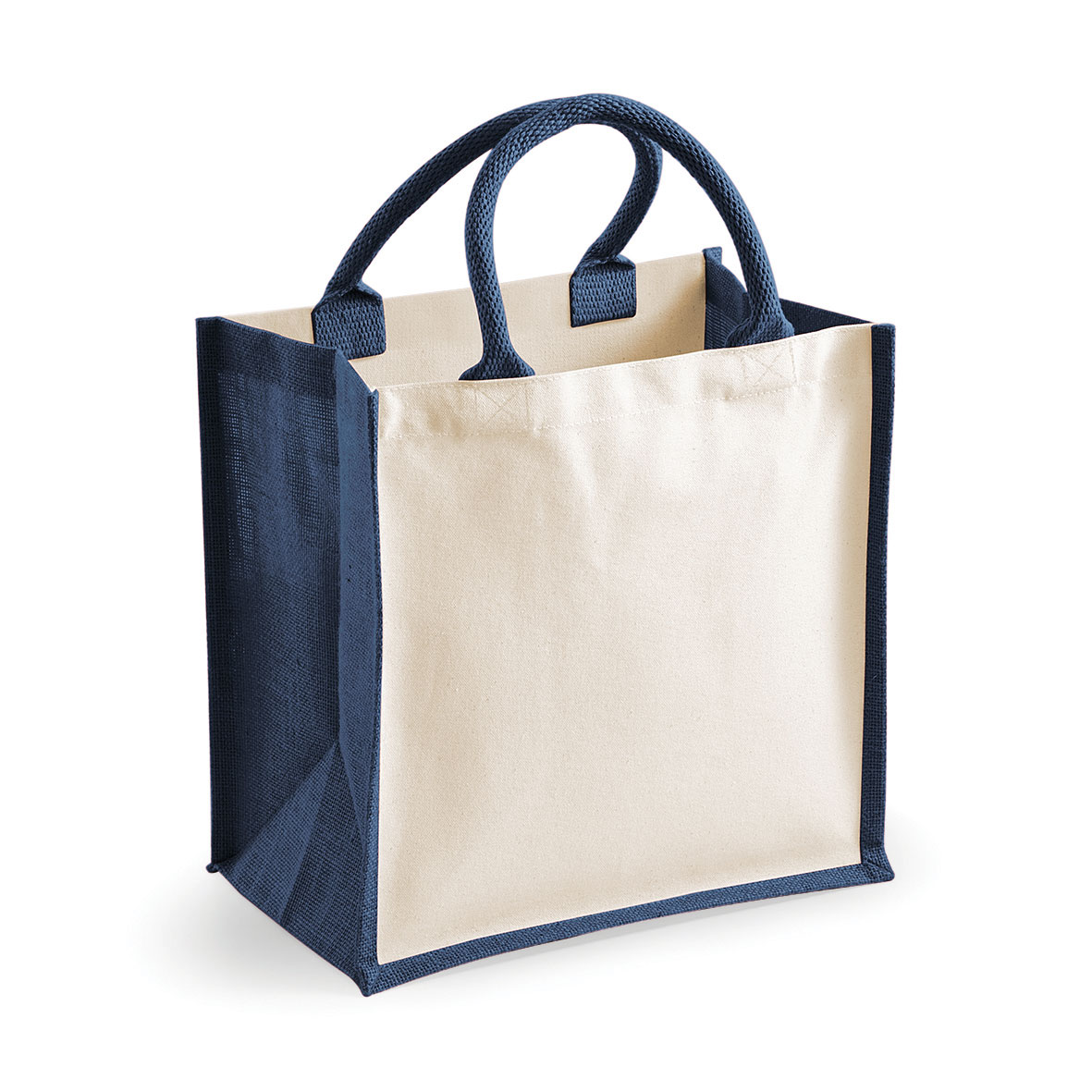 Shopper Bicolore in Juta 30x30x19cm Westford Mill W421 blu