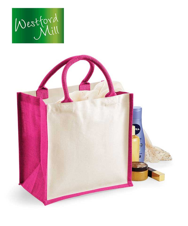Shopper Bicolore in Juta 30x30x19cm Westford Mill W421 fucsia