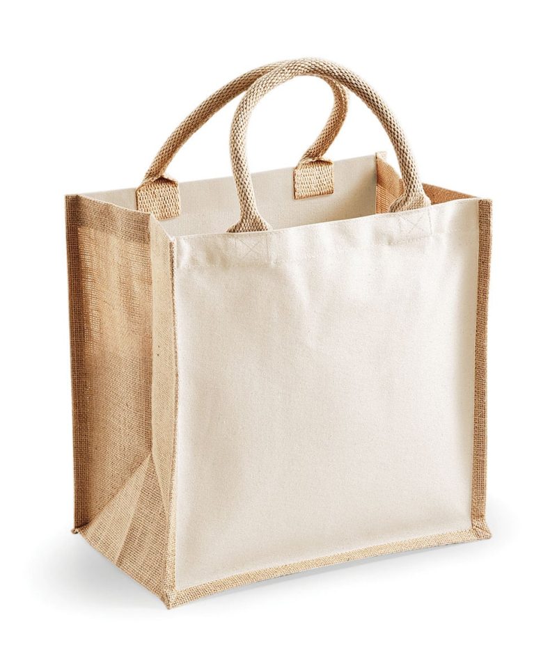 Shopper Bicolore in Juta 30x30x19cm Westford Mill W421 15 Shopper Bicolore in Juta 30x30x19cm Westford Mill W421 naturale b