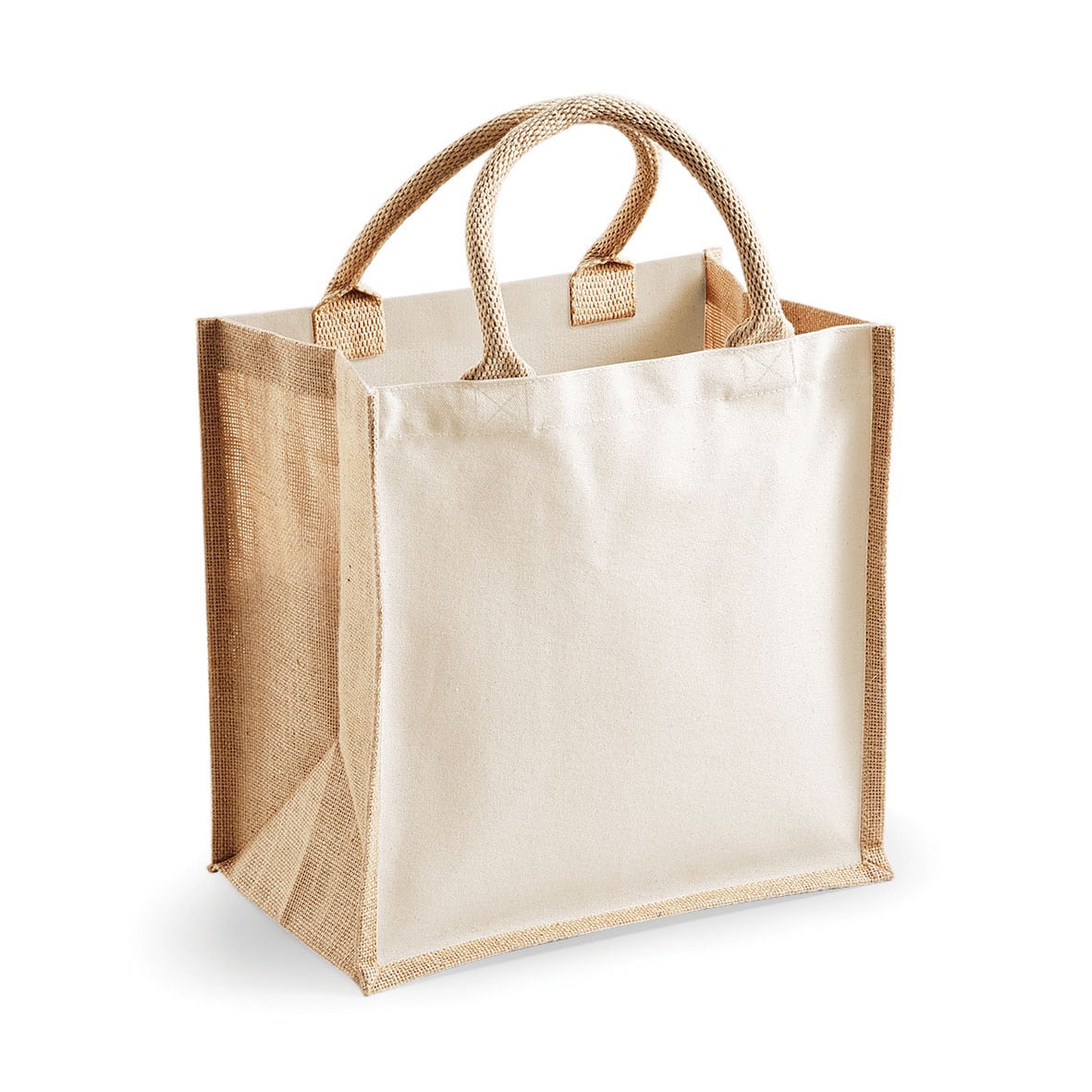 Shopper Bicolore in Juta 30x30x19cm Westford Mill W421 naturale b