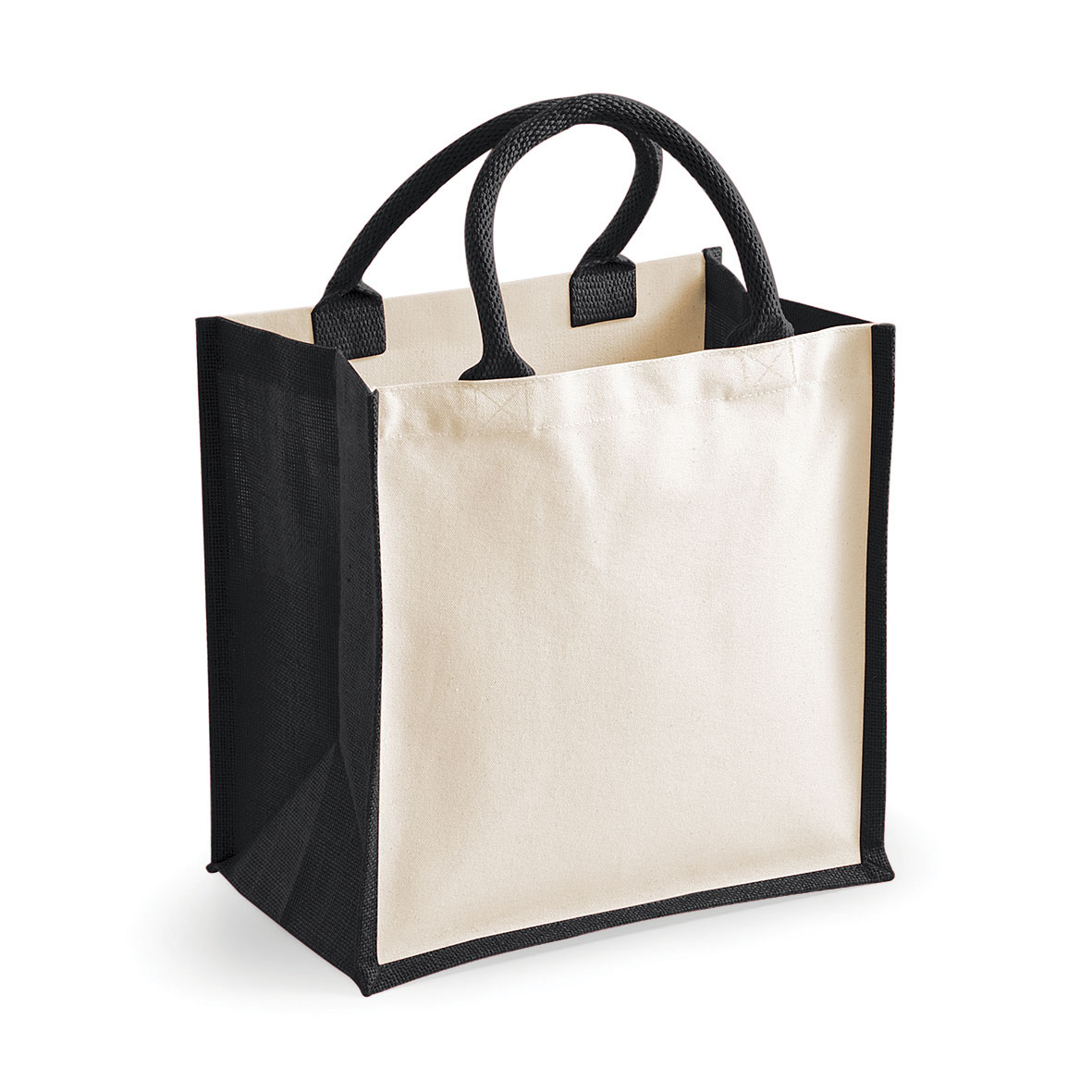 Shopper Bicolore in Juta 30x30x19cm Westford Mill W421 nero