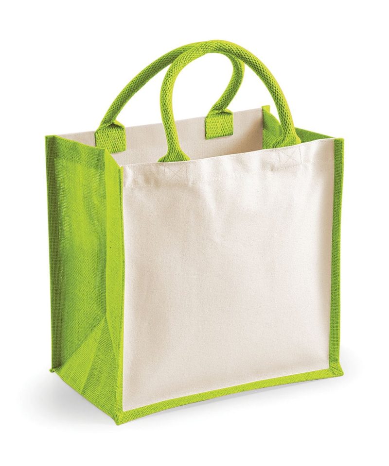Shopper Bicolore in Juta 30x30x19cm Westford Mill W421 16 Shopper Bicolore in Juta 30x30x19cm Westford Mill W421 verde angoli
