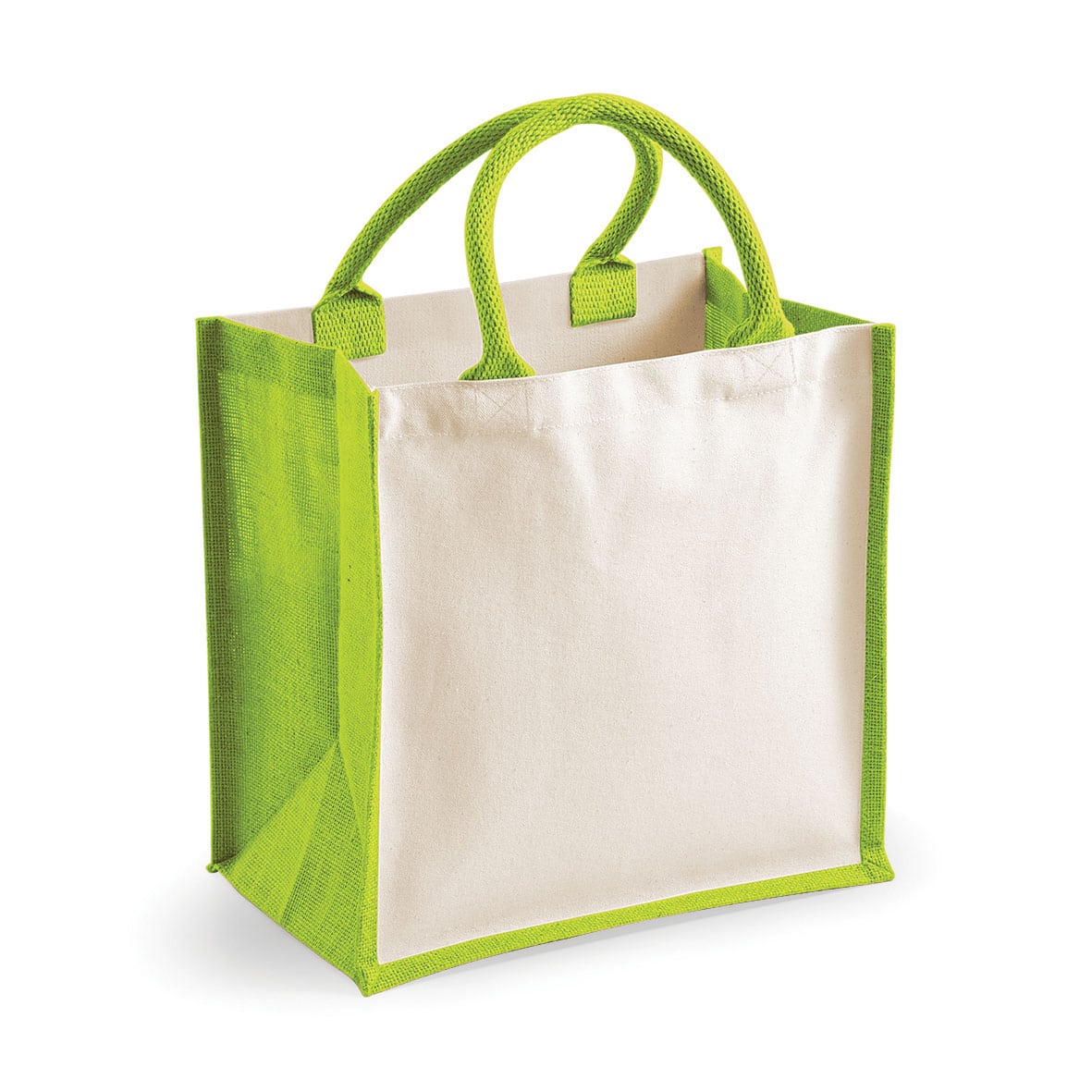 Shopper Bicolore in Juta 30x30x19cm Westford Mill W421 verde angoli