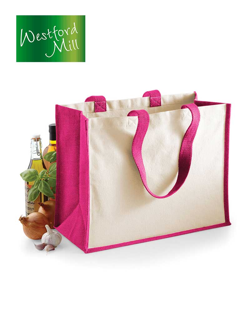 Shopper Bicolore in Juta 42x33x19cm W422 fucsiaShopper Bicolore in Juta 42x33x19cm W422 fucsia