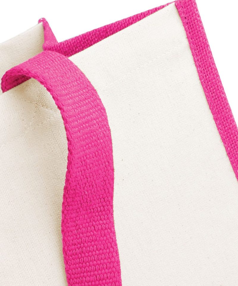 Shopper Bicolore in Juta 42x33x19cm Westford Mill W422 43 Shopper Bicolore in Juta 42x33x19cm W422 fucsia manici