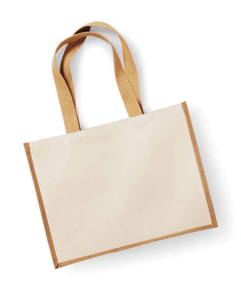 Shopper Bicolore in Juta 42x33x19cm Westford Mill W422 36 Shopper Bicolore in Juta 42x33x19cm W422 naturale flat