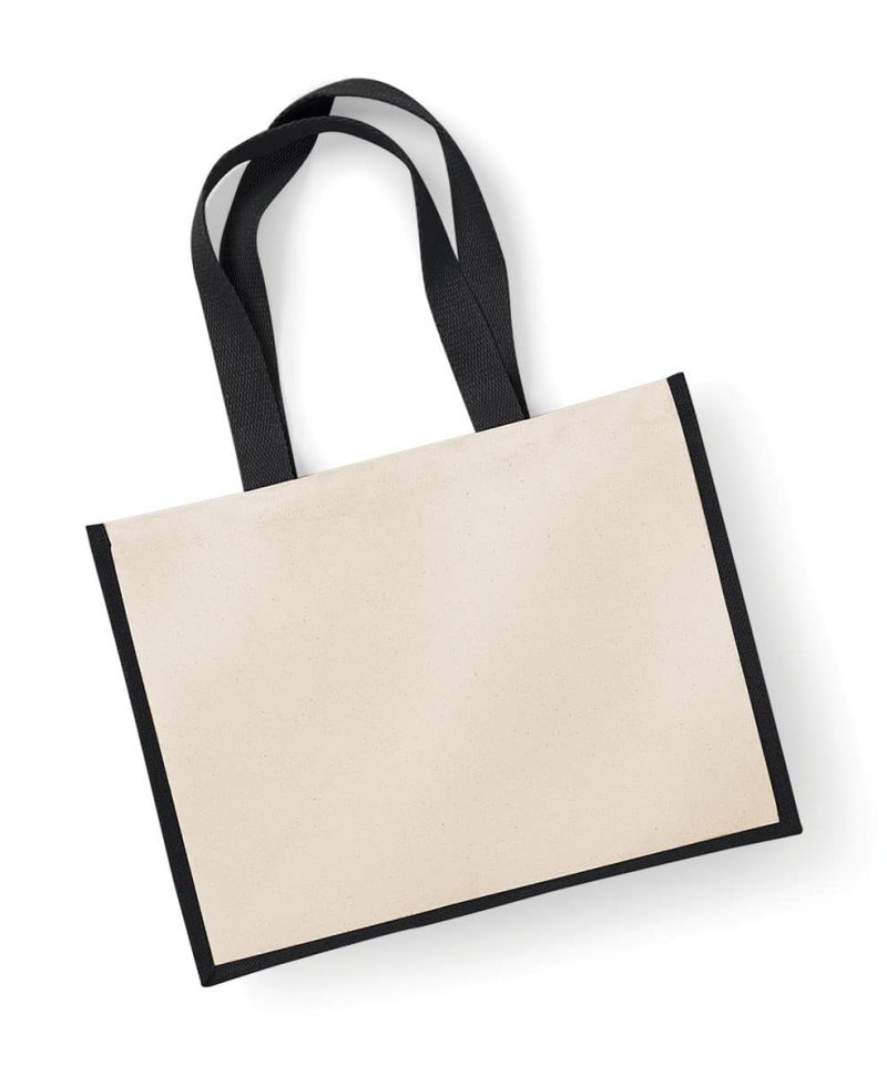 Shopper Bicolore in Juta 42x33x19cm Westford Mill W422 40 Shopper Bicolore in Juta 42x33x19cm W422 nero flat