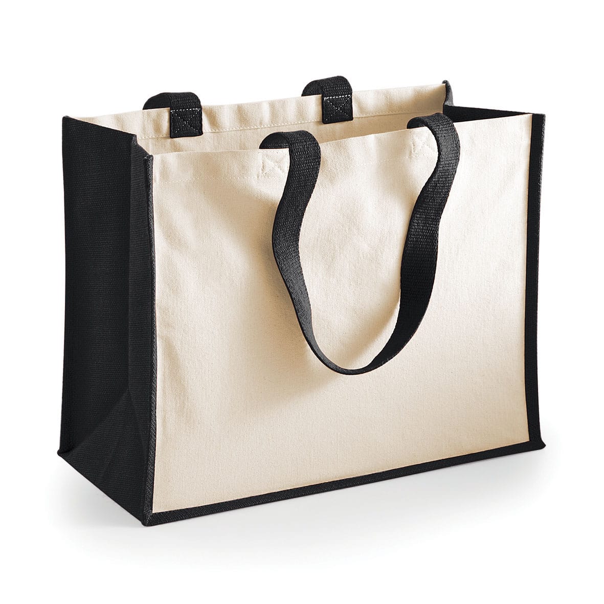 Shopper Bicolore in Juta 42x33x19cm W422 nero