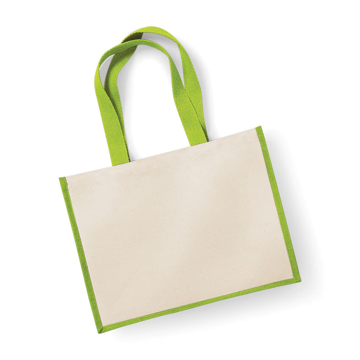Shopper Bicolore in Juta 42x33x19cm W422 verde acido flat