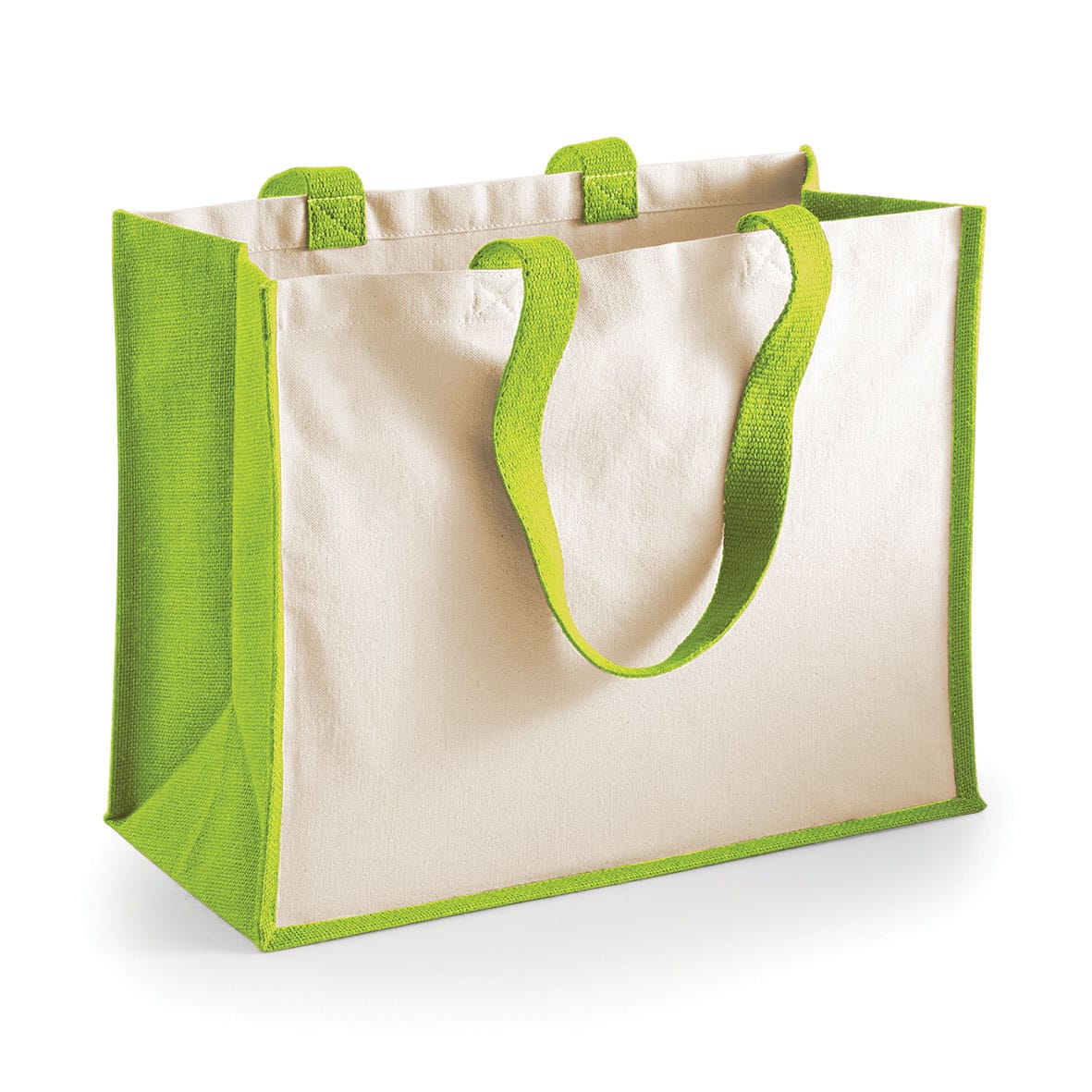 Shopper Bicolore in Juta 42x33x19cm W422 verde acido