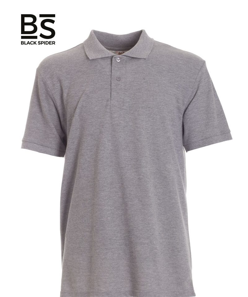 Polo-Manica-Corta-Black-Spider-BSP180-Grigio-Melange