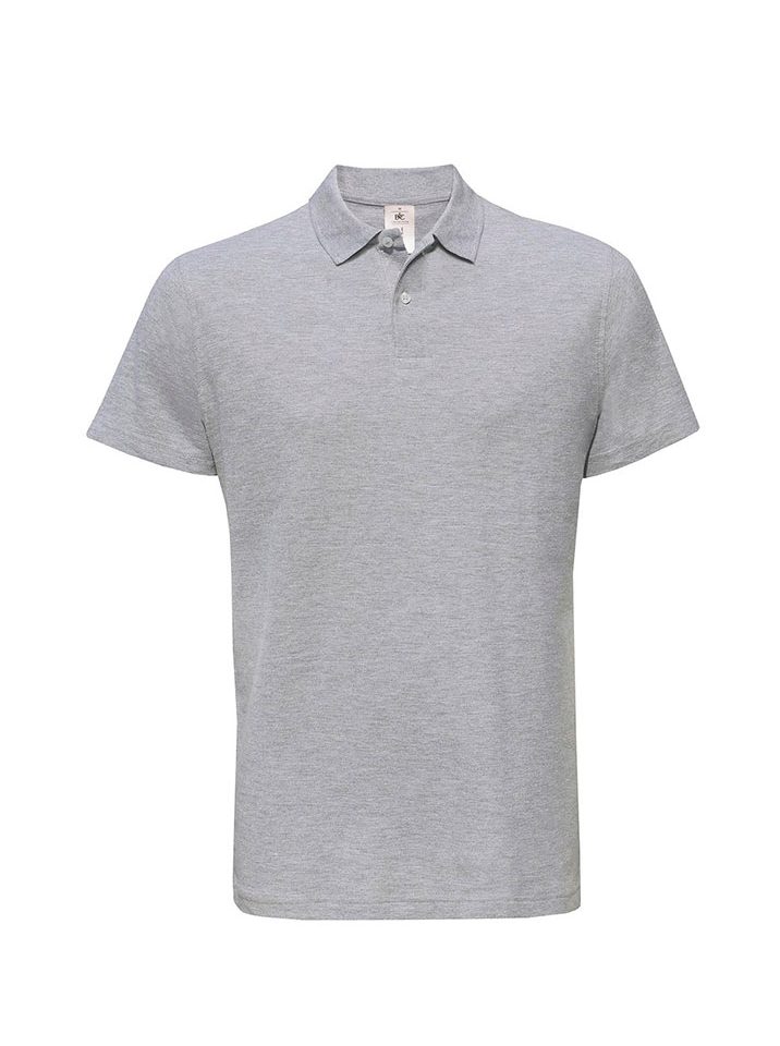 Polo Uomo Basic Manica Corta BC Collection BCID001 34 Polo Uomo manica Corta B&C BCID001 Grigio Melange