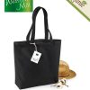 Shopper Cotone Organico 35x32x12cm Westford Mill W180 1 Shopper Doppi Manici e Soffietto in Cotone Organico W180 1