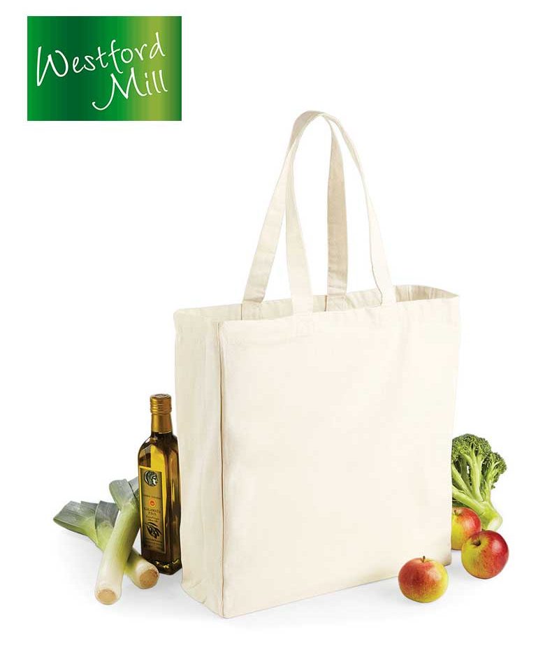 Shopper con soffietto in Canvas W108