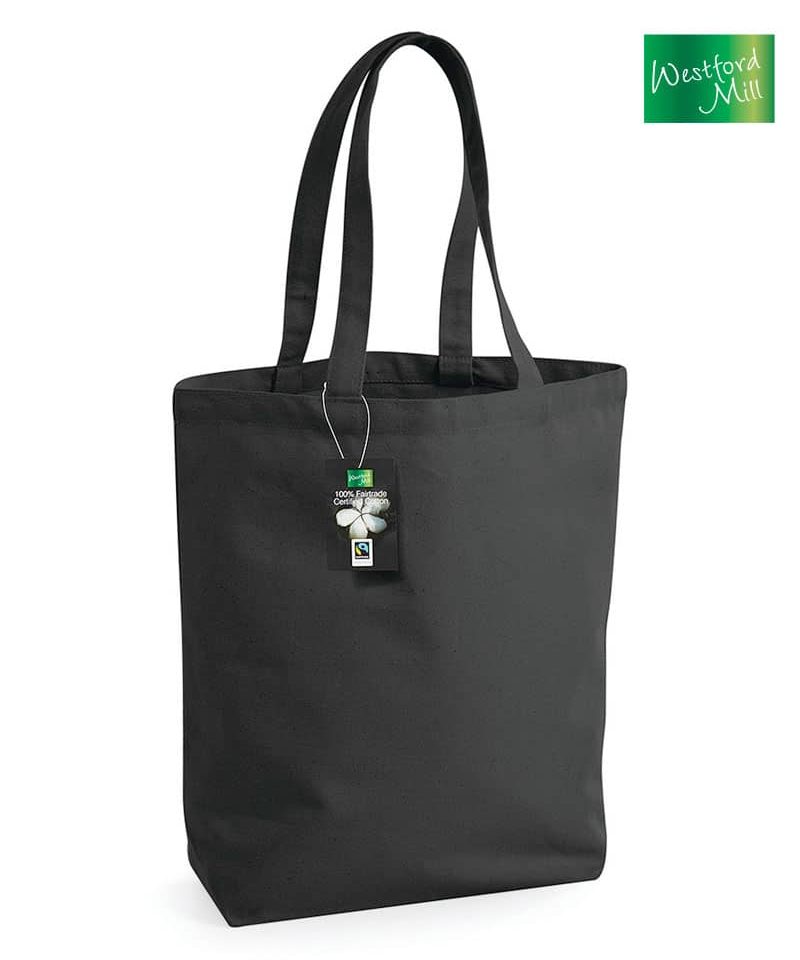 Shopper in Canvas Equo Solidale 39x28x13cm W671 10 Shopper-in-Canvas-Equo-Solidale-Westford-Mill-W671-nero