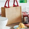 Borsa in Juta Mini Westford Mill 26x22x14cm W412 2 Borsa in Juta Mini Westford Mill 26x22x14cm W412 naturale rosso