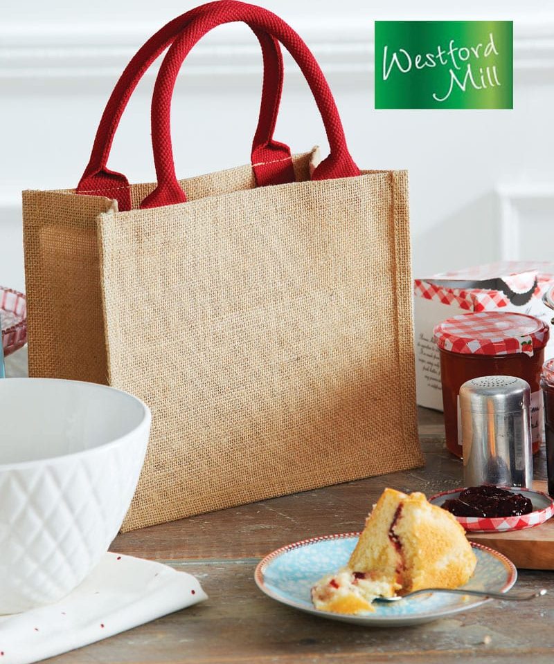 Borsa in Juta Mini Westford Mill 26x22x14cm W412 naturale rosso