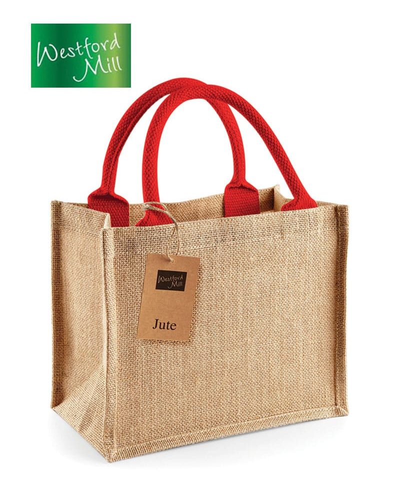 Borsa in Juta Mini Westford Mill 26x22x14cm W412 16 Borsa in Juta Mini Westford Mill 26x22x14cm W412 naturale rosso