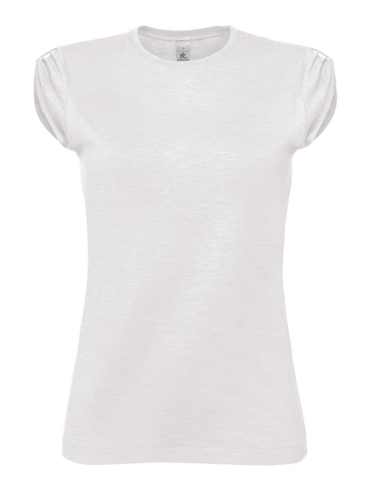 T-shirt Donna Fiammata B&C Collection BCTW030 bianco