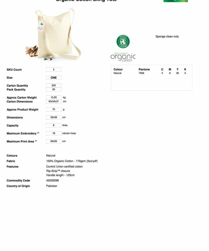 Shopper a tracolla in Cotone Organico Westford Mill W187, borse personalizzate in cotone organico scheda tecnica
