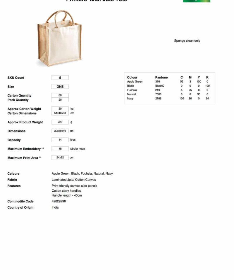 Shopper Bicolore in Juta 30x30x19cm Westford Mill W421 19 Shopper Bicolore in Juta 30x30x19cm Westford Mill W421 naturale b