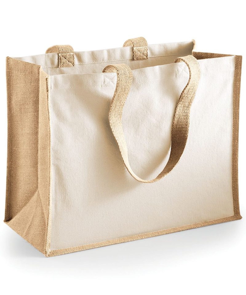 Shopper Bicolore in Juta 42x33x19cm Westford Mill W422 34 Shopper Bicolore in Juta 42x33x19cm W422 natural
