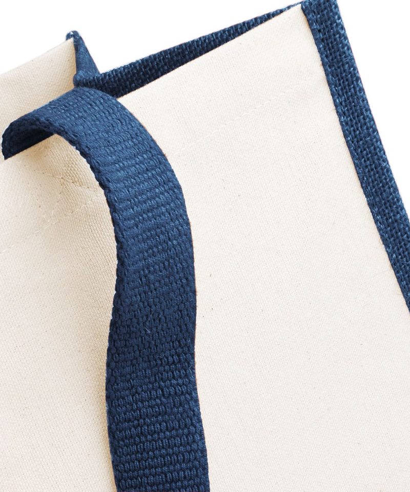Shopper Bicolore in Juta 42x33x19cm Westford Mill W422 27 Shopper Bicolore in Juta 42x33x19cm W422 blu manici
