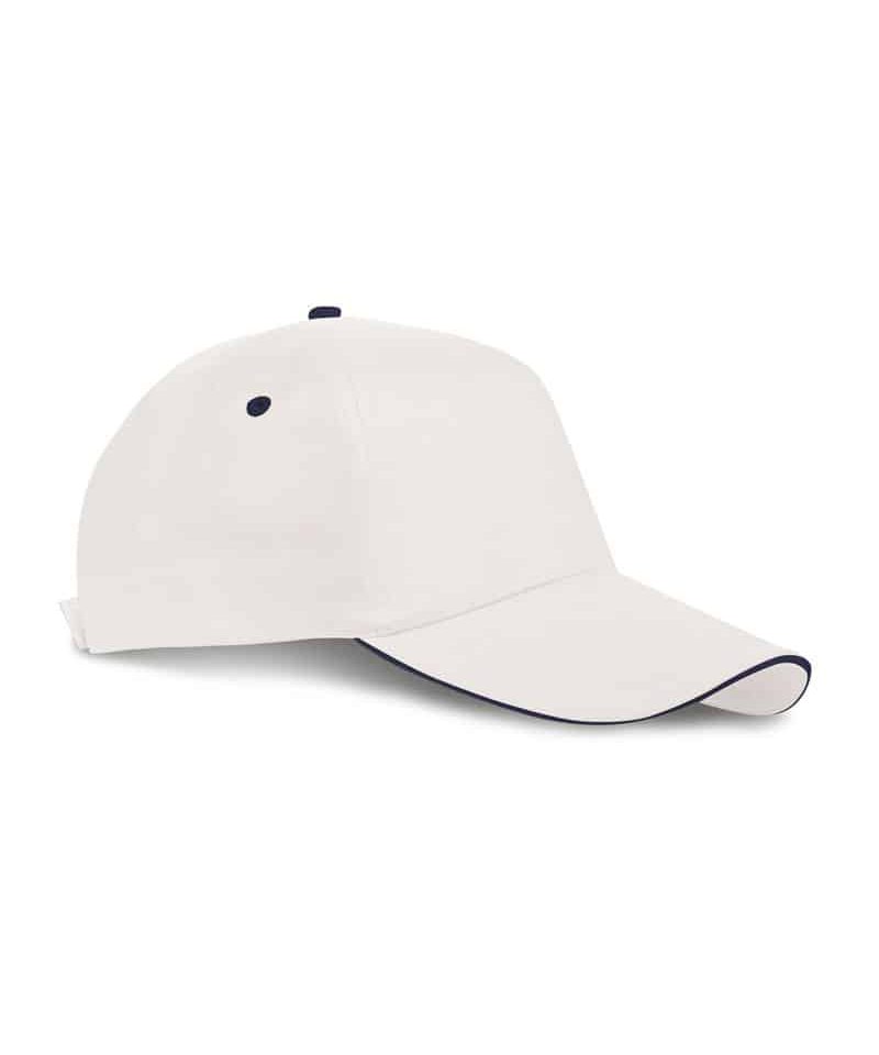 Cappellino-Baseball-5-pannelli-pesante-K18043-bianco