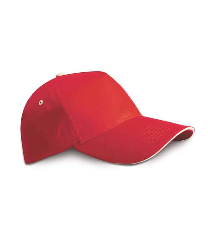 Cappellino-Baseball-5-pannelli-pesante-K18043-rosso