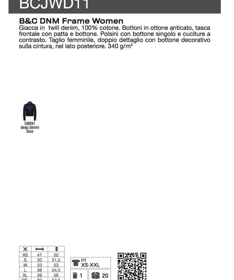 Giacca Donna Jeans BC Collection BCJWD11 5 Giacca Jeans Donna BCJWD11 Scheda Tecnica