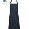 Grembiule con Pettorina Denim B&C Collection BCHUD02 1 Grembiule Pettorina barman jeans BCHUD02 copia