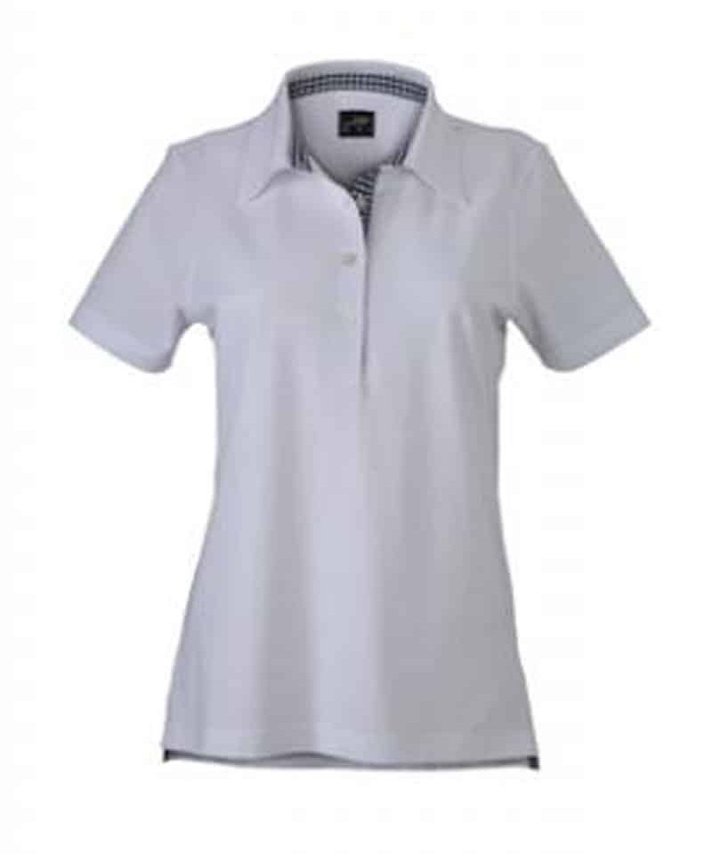 Polo donna manica corta JN969 bianco fronte