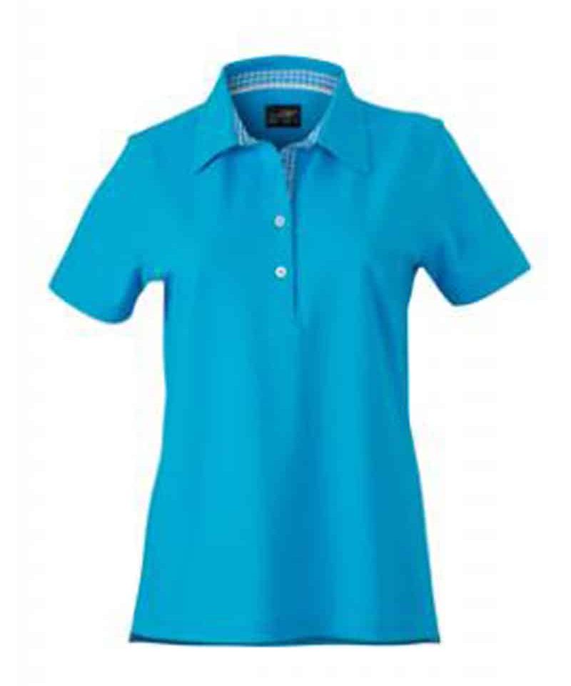 Polo donna manica corta James and Nicholson JN969 26 Polo-donna-manica-corta-JN969-turchese-fronte
