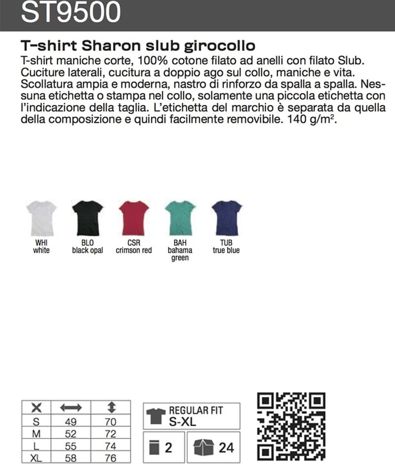 T-shirt Donna girocollo SHARON Stedman ST9500 scheda tecnica