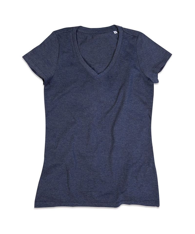 T-shirt donna manica corta collo V Melange Stedman ST9910 11 Tshirt-personalizzate-donna-moda-collo-V-ST9910-blu-navy