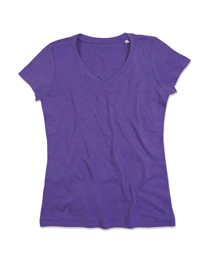 Tshirt-personalizzate-donna-moda-collo-V-ST9910-viola-porpora