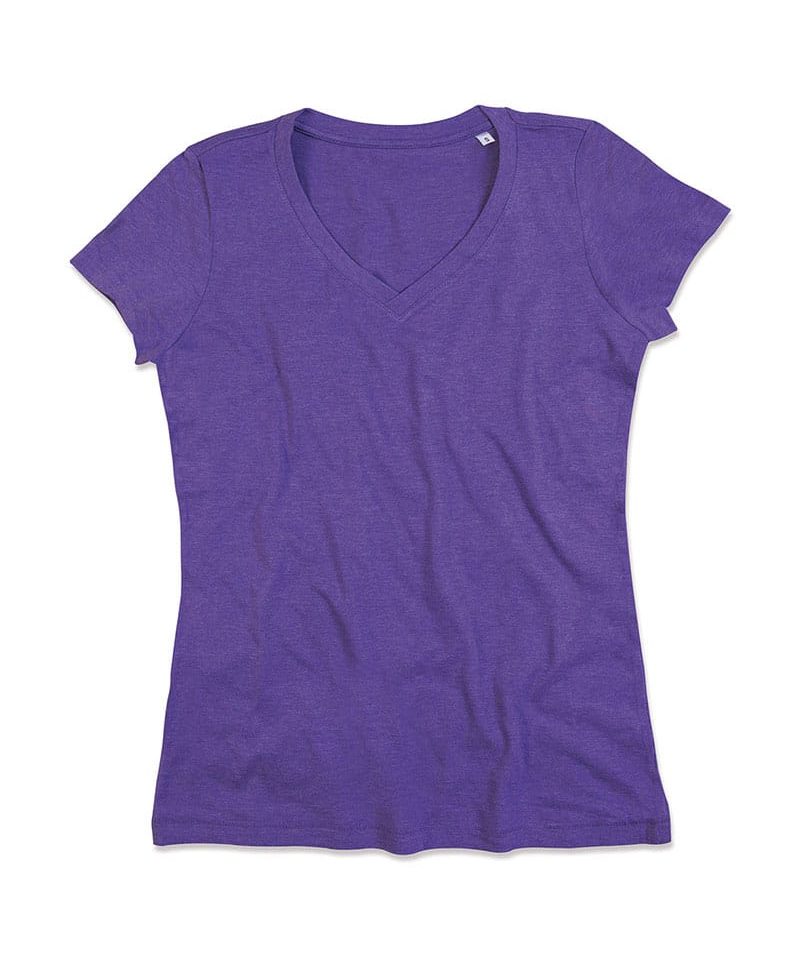Tshirt-personalizzate-donna-moda-collo-V-ST9910-viola-porpora