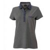 Polo donna manica corta bicolore James and Nicholson JN989 1 polo-donna-manica-corta-bicolore-grigio-scuroJN989