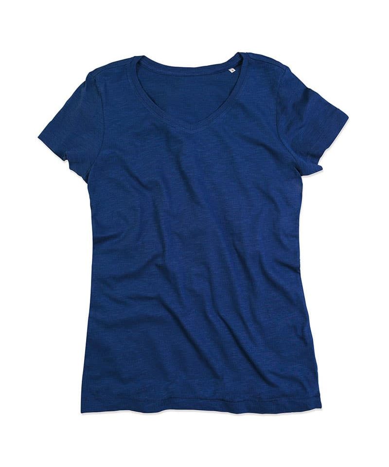 T-shirt donna collo V slub Stedman ST9510 7 tshirt-personalizzata-donna-manica-corta-collo-V-moda-ST9510-blu