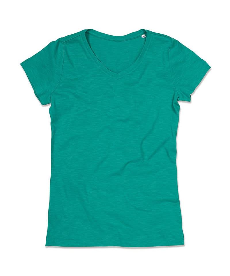 T-shirt donna collo V slub Stedman ST9510 4 tshirt-personalizzata-donna-manica-corta-collo-V-moda-ST9510-verde-acqua