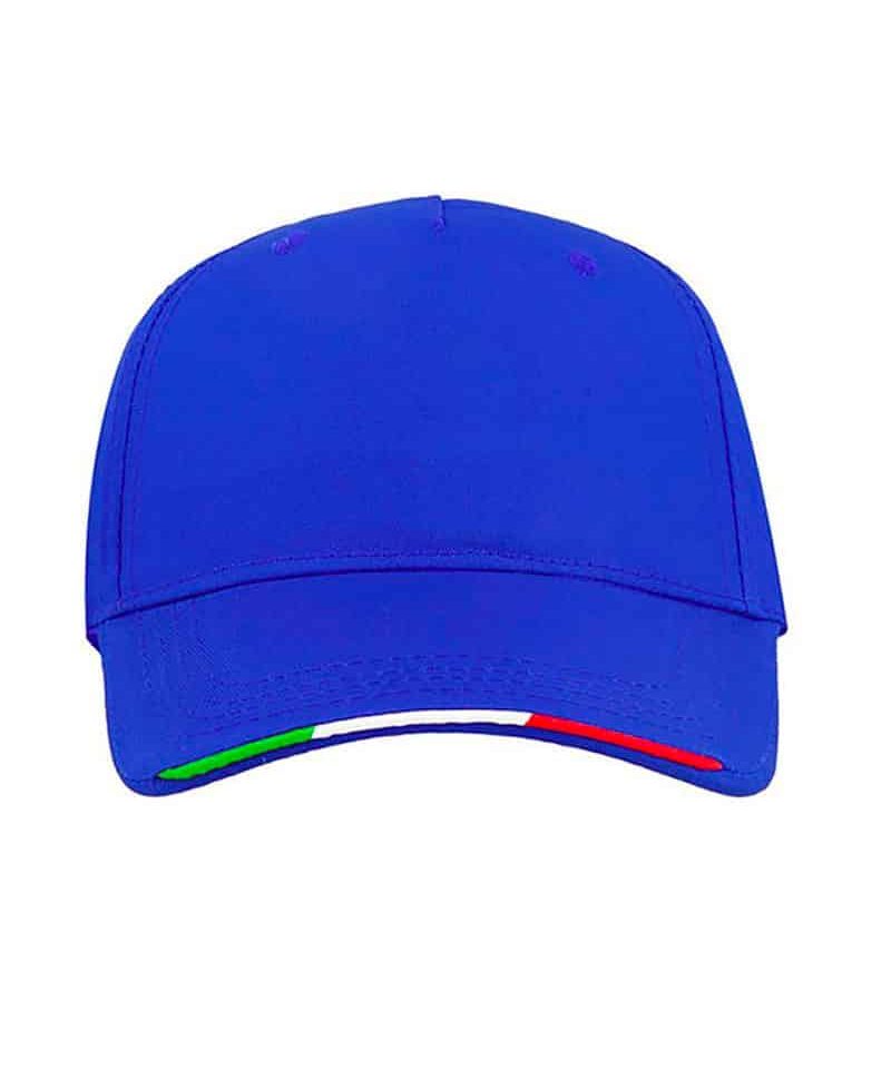 Cappellino-Baseball-con-tricolore-5-pannelli-Atlantis-Start-Fve-Italia-ATSTFI.-blu-royal