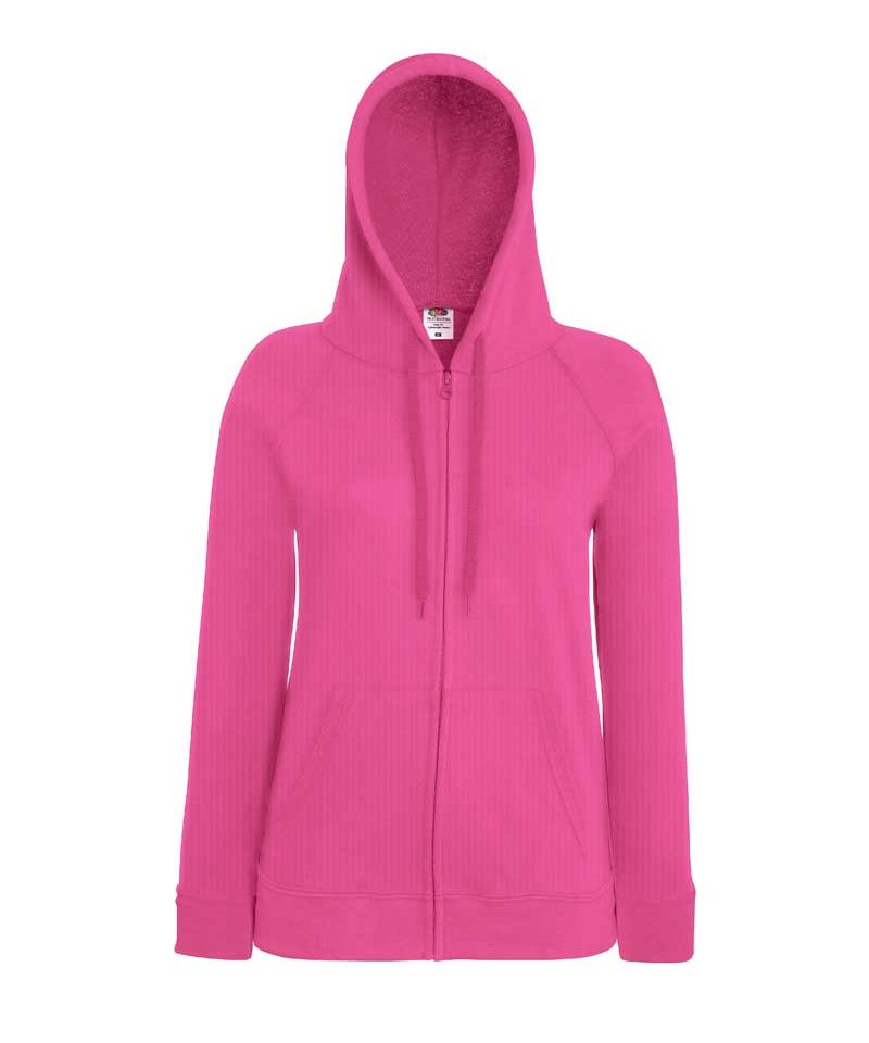 Felpa Donna Cappuccio e Zip Leggera Fruit of the Loom FR621500 fucsia